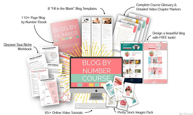 image of everything included with Blog by Number to start a profitable blog